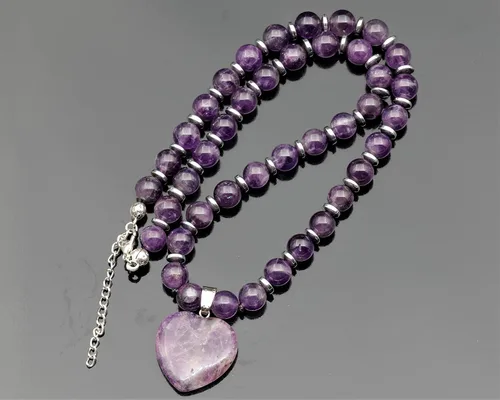 Miniatura 106 de Colgante de corazón de aventurina natural, Collar de cuentas de aventurina genuina, Collar de piedra verde, Collar de piedras preciosas, Cuentas