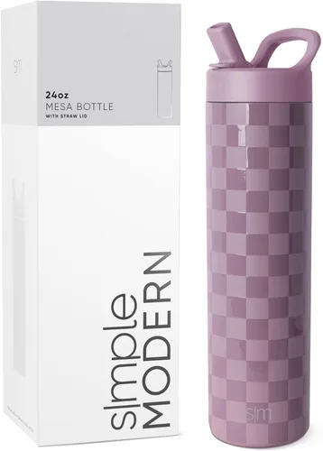 Miniatura 8 de Simple Modern Botella de agua con tapa de pajilla Termo de acero inoxidable aislado Botellas de agua reutilizables para viajes para gimnasio
