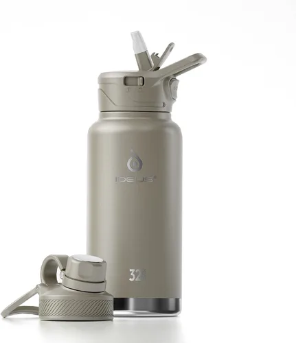 Miniatura 60 de IDEUS Botella de agua aislada de 12 onzas, botella de agua aislada de acero inoxidable para la escuela, botellas aisladas con pajitas a prueba