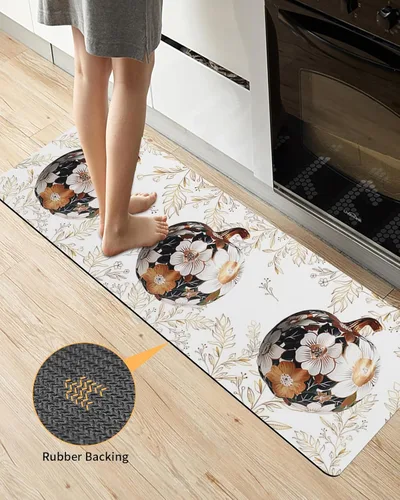 Miniatura 3 de Lujosa alfombra de baño de calabazas para bañera, antideslizante, de secado rápido y absorbente, de tierra de diatomeas, tapete de cocina, tapete