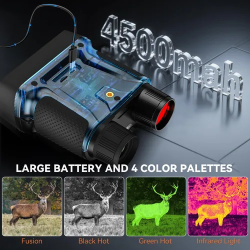 Miniatura 6 de Gafas de visión nocturna, prismáticos de visión nocturna a color 4K para adultos con pantalla HD de 4.5 pulgadas, zoom digital 8X e infrarrojo de 7