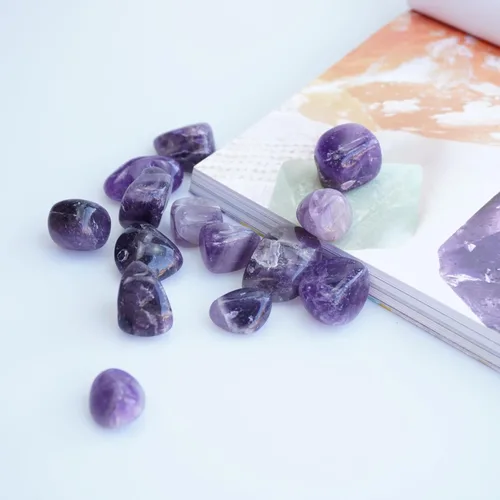 Miniatura 5 de Juego de piedras de cristal de amatista pulidas de cristal curativo a granel de 3 libras, piedras de cristal de amatista pulida para la fabricación