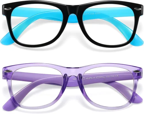 Miniatura 8 de DYLB Gafas de bloqueo de luz azul para niños y niñas, paquete de 2, gafas de videojuegos para computadora para niños y niñas de 3 a 10 años, antiluz