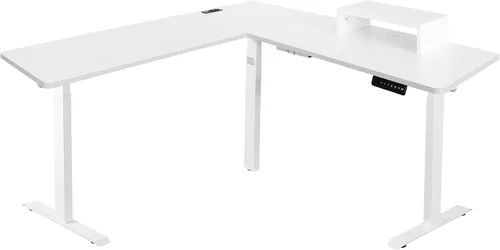 Miniatura 8 de UNICOO XOT-L3E-BB - Escritorio de pie eléctrico de altura ajustable con triple motor en forma de L, escritorio esquinero para juegos y oficina