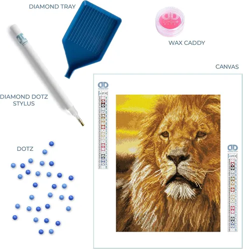 Miniatura 6 de DIAMOND DOTZ ® - Lord of The Serengeti, taladro completo, puntos cuadrados, kits de pintura de diamantes cuadrados, pintura de diamante cuadrado