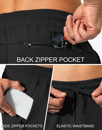 Miniatura 4 de G Gradual - Pantalones deportivos para hombre con bolsillos con cierre, para fútbol, correr y entrenar