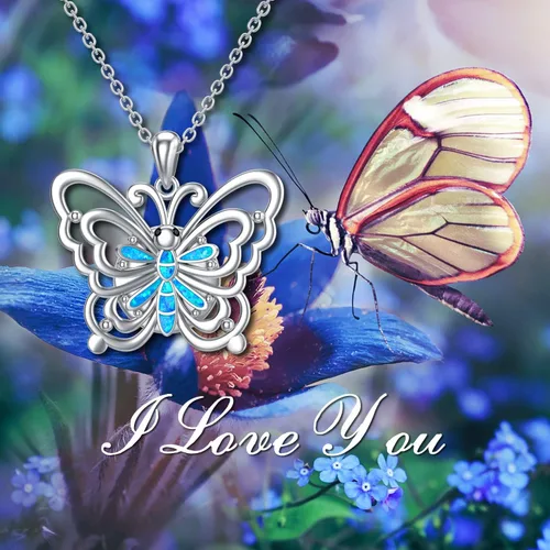 Miniatura 6 de Collar con medallón con diseño de libélula de abeja y búho de mariposa para cualquier foto