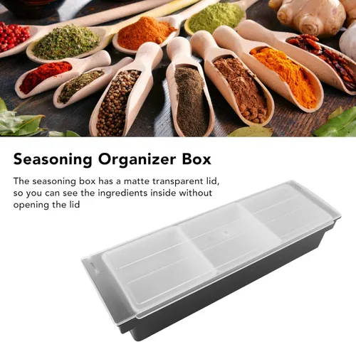 Miniatura 2 de Caja de condimentos de cocina, ollas de cocina, tapa de plástico, múltiples compartimentos, contenedor de frutas, contenedor de almacenamiento