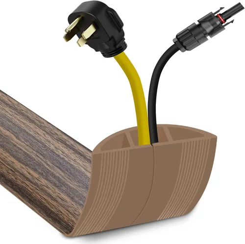 Miniatura 10 de JAHOMFAI Cubierta para cables de piso 1m de largo, cubiertas para cables en el suelo para proteger los cables y prevenir riesgos de caídas, fácil