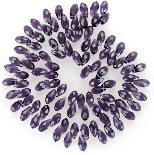 200pcs Checa 0.472 in Lágrima facetada Briolette Cristal Perlas Sueltas Colgante Separador de Gota a Granel Amatista Púrpura para DIY Joyería