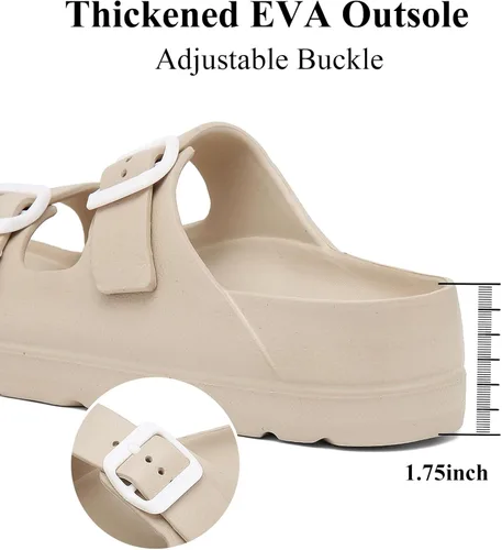 Miniatura 4 de Sandalias de plataforma para mujer con soporte de arco, hebilla ajustable, sandalias de playa para mujer, cómodas, ligeras, ultraacolchadas