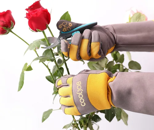 Miniatura 5 de COOLJOB Guantes de jardín para poda de rosas a prueba de espinas para mujeres, manga larga acolchados para trabajo en el patio, arbusto, mora