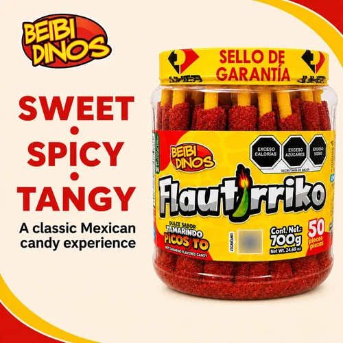 Miniatura 6 de Flautirriko Tarugos Tamarindo Candy Sticks 50 piezas 19.40 oz Always Fresh
