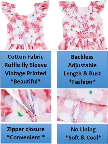 Miniatura 167 de Vestido de verano para niña, de algodón, con diseño floral
