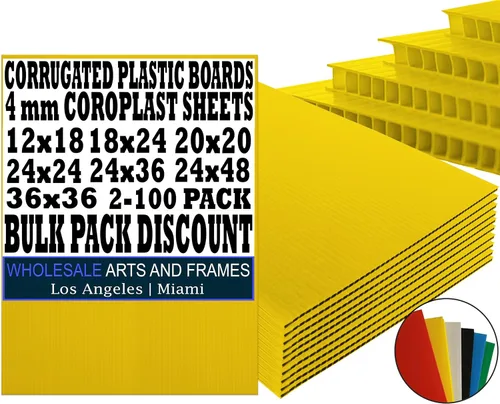 Miniatura 8 de Tablero de Plástico Corrugado 12x18 2 Pack Negro, Tablero de Cartel Grande. Láminas de Cartón Corrugado de Plástico Coroplast 12x18 para Carteles.