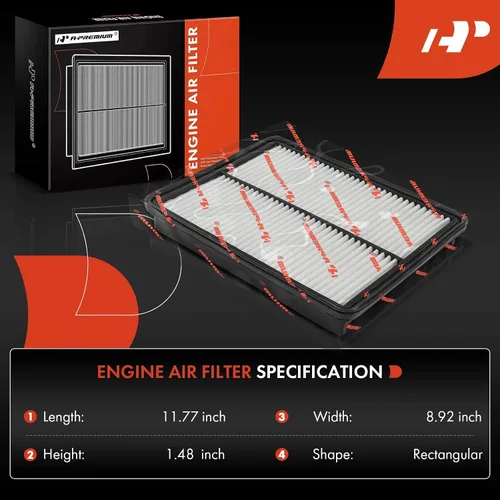 Miniatura 2 de A-Premium Filtro de aire de motor compatible con modelos Hyundai y Kia, Santa Fe 2013-2018, Santa Fe Sport 2013-2016, Santa Fe XL 2013-2019, Sorento