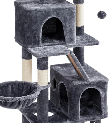 Miniatura 6 de Topeakmart Torre grande para gatos de 71.5 pulgadas para gatos de interior, muebles para gatos de varios niveles con condominios, perchas, canasta