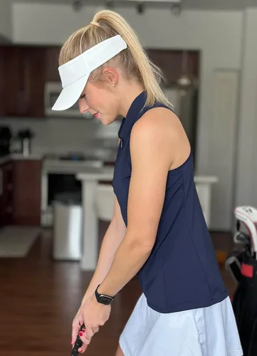 Miniatura 2 de baleaf - Camisetas de golf para mujer, sin mangas, polo de tenis con espalda cruzada, deportiva y de secado rápido