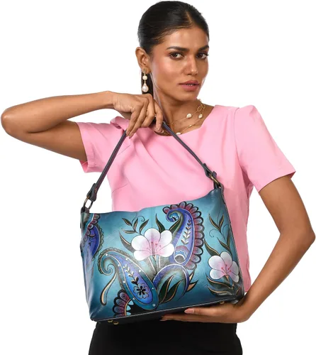 Miniatura 2 de Anna by Anuschka Hobo de hombro grande de cuero pintado a mano para mujer