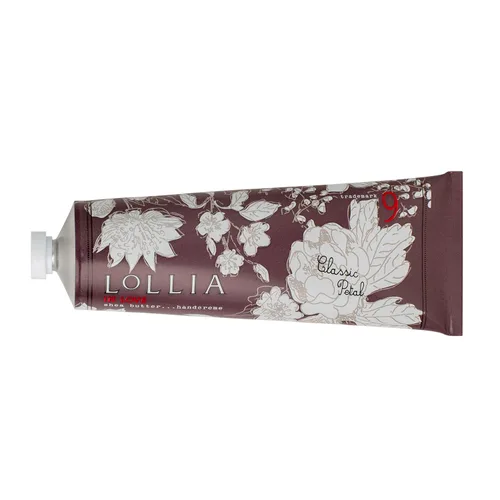 LOLLIA En Amor Crema de Manos, 4 oz. – Pétalo Clásico – Crema de Manos Perfumada para Mujeres, Loción Hidratante para Manos Secas, Mantequilla de