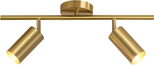 Miniatura 10 de BOKT Luminarias de pista LED de 5 luces para techo dorado moderno, foco de 5 direcciones, iluminación interior de pista lineal vintage de mediados 5