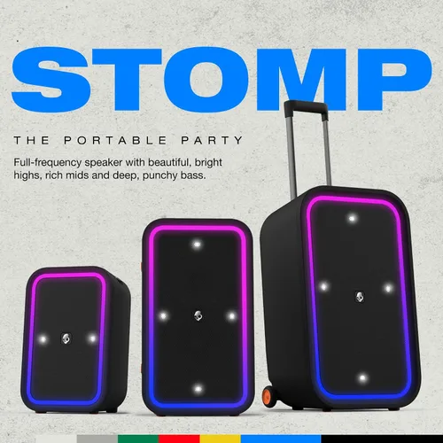 Miniatura 8 de Skullcandy Stomp XL Altavoz Bluetooth - Altavoz portátil inalámbrico impermeable IPX7, con espectáculo de luz LED y modos estroboscópico, batería