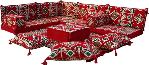 Miniatura 20 de arabicsofa Juego de sofás árabes tradicionales en forma de L - Sofás seccionales marroquíes - Asientos Majlis orientales para sala de estar