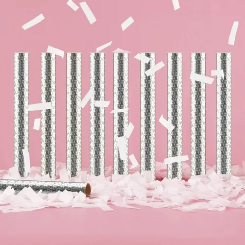 Miniatura 8 de BATTIFE Paquete de 10 varitas de confeti blanco, palitos de confeti de papel de seda para celebraciones de bodas, aniversarios, cumpleaños, 7.8