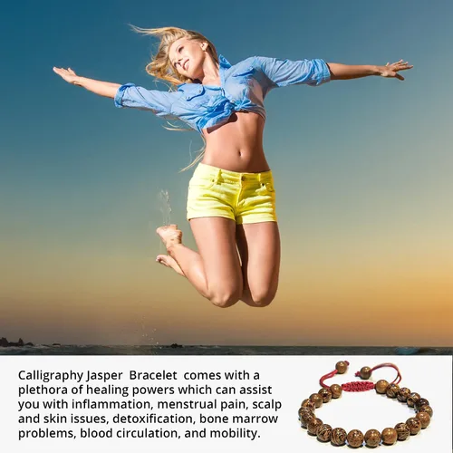 Miniatura 91 de Adjustable Crystal Bracelet – Gemstone Bead Bracelet with Adjustable Macrame String – Chic Gemstone Bracelet for Men and Women – 8mm Round Healing