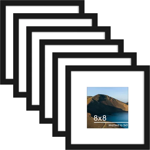 Miniatura 9 de PEALSN - Juego de 6 portarretratos de 5 x 7 pulgadas para fotos de 4 x 6 pulgadas con paspartú/5 x 7 pulgadas sin paspartú, para montaje en Negro