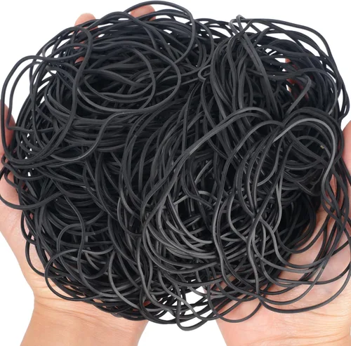 Miniatura 7 de Foshine Bandas de goma elásticas para botes de basura, tamaño grande, #117A, 200 unidades, bandas elásticas negras de 7 pulgadas para suministros