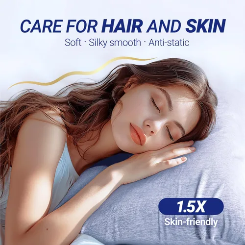 Miniatura 4 de Fittia Fundas de almohada refrescantes para personas que duermen con calor, paquete de 2 fundas de almohada transpirables con cremallera oculta, Azul