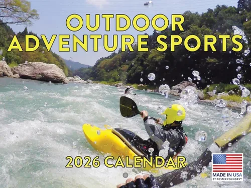 Calendario de deportes de aventura al aire libre, calendario mensual de pared 2026, 12 meses, fabricado en Estados Unidos