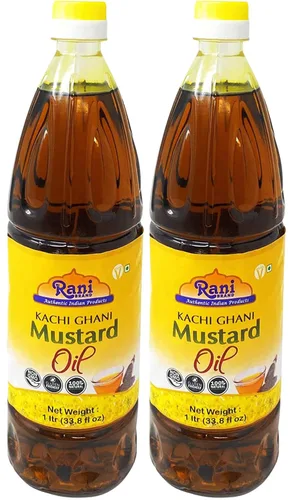 Miniatura 18 de Aceite de Mostaza Rani (Kachi Ghani) 169 Onzas (5 Litros) SIN GMO Sin Gluten Vegano 100% Natural Kosher