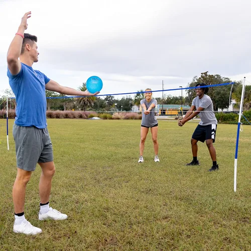 Miniatura 11 de Franklin Sports - Juegos de Voleibol + Bádminton - Juego de Playa + Patio Trasero - Voleibol, Bomba, Raquetas de Bádminton, Volantes, Red + Postes