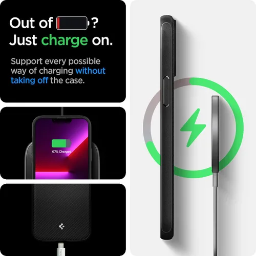 Miniatura 6 de Spigen - Mag Armor - Funda compatible con MagSafe diseñada para iPhone 13 Pro (2021) - color negro mate