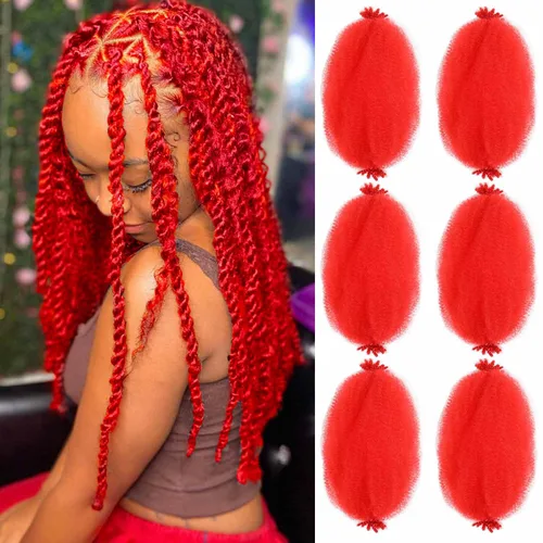 Miniatura 37 de Cabello afro trenzado elástico color marrón claro de 16 pulgadas, paquete de 3 T27, cabello afro preesponjado y trenzado elástico, cabello afro