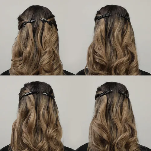 Miniatura 6 de Juego de 24 pinzas para el cabello, pasadores para el cabello para mujeres y niñas, accesorios para el cabello grueso y fino, pequeño, negro
