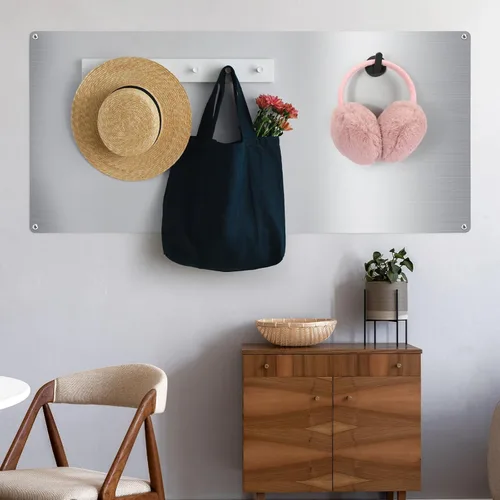Miniatura 7 de Therwen 2 tableros magnéticos para pared, sin marco, de acero, de borrado en seco, plateado, metálico, con tiras autoadhesivas de gancho y bucle