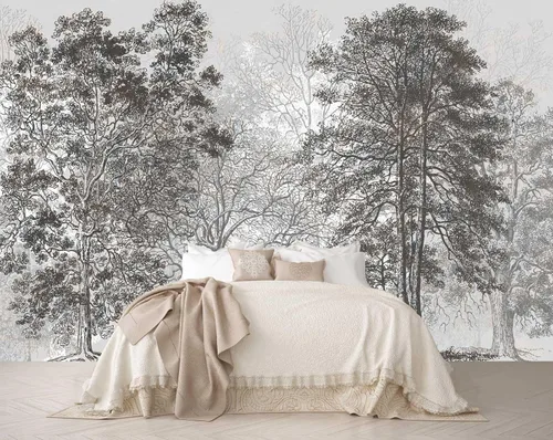 Miniatura 27 de Reyhui - Mural de pared con imagen de bosque y arroyo, papel tapiz grande con escena natural para dormitorio, sala de estar, fondo de TV, sofá