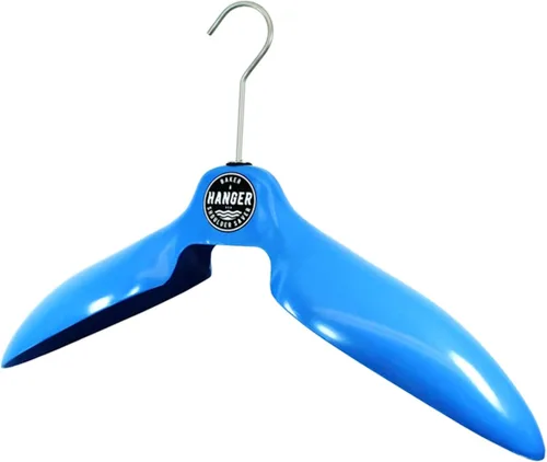 Percha para colgar abrigos de parka «Shoulder Saver», fabricado en Estados Unidos, gancho giratorio de 6 pulgadas (azul)