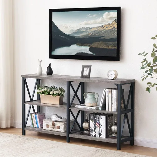 Miniatura 7 de LVB - Mesa de sofá de estilo granja, mesa consola rústica para sala de estar, mesa de entrada con almacenamiento, mesa de entrada para vestíbulo