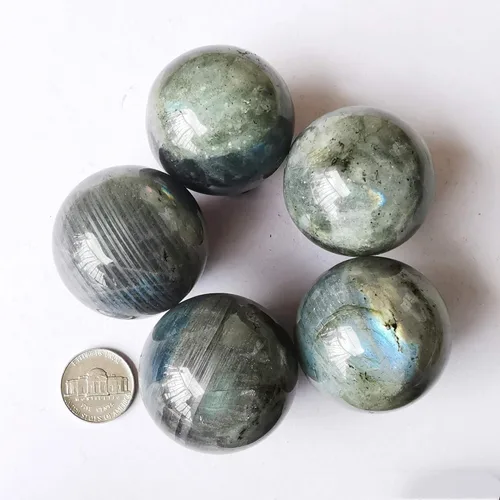 Miniatura 3 de Escultura de esfera de adivinación de cristal curativo de piedra lunar de 1.575 pulgadas, bola de piedras preciosas, Feng Shui Chakra Aura Piedra