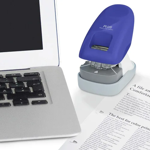 Miniatura 5 de PLUS Paper Clinch Engrapadora de Escritorio sin Grapas, Azul Azul (Premium Blue)