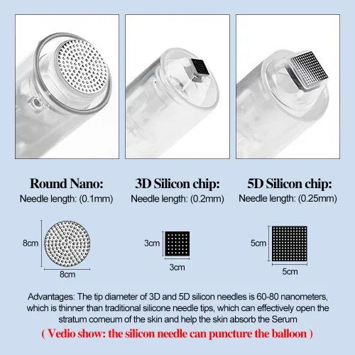 Miniatura 2 de 5 piezas de cartuchos de silicona 5D para microagujas de bayoneta, reemplazo desechable para pluma de microneedling N2 M5 M7 5 piezas silicona 5D