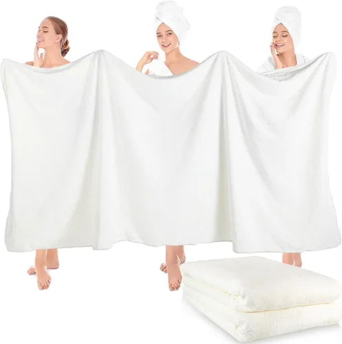 Preboun 2 toallas de baño de vellón de gran tamaño, 40 x 80 pulgadas, toallas de baño extra grandes de microfibra coral terciopelo coral altamente