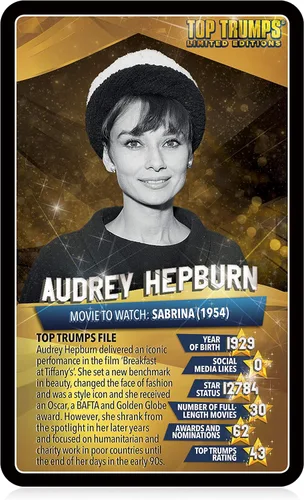 Miniatura 2 de Top Trumps Juego de cartas Top 30 Estrellas de Cine – Juegos familiares para niños y adultos – Juegos de aprendizaje – Juegos de cartas para niños