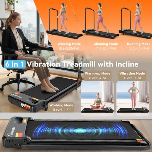 Miniatura 4 de ANCHEER Cinta de correr con inclinación – Plegable debajo del escritorio/Capacidad máxima de 300 libras – Cinta de correr eléctrica compacta