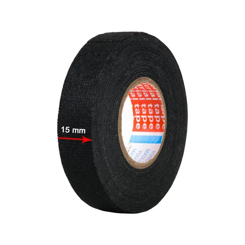 Miniatura 2 de HSTECH 8 rollos de cinta de tela para arnés de alambre, cinta de tela para arnés de cableado de altavoz, cinta adhesiva negra, para arnés de cables