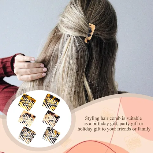Miniatura 6 de 6 peines laterales franceses para accesorios de peinado, clips decorativos de sujeción fuerte para cabello de mujer (marrón, negro, rojo)